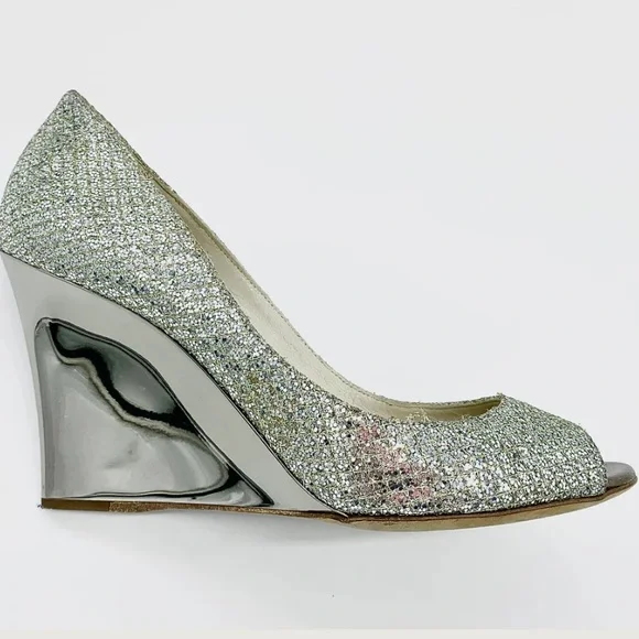 JIMMY CHOO BELLO GLITTER WEDGES - Picture 3 of 7